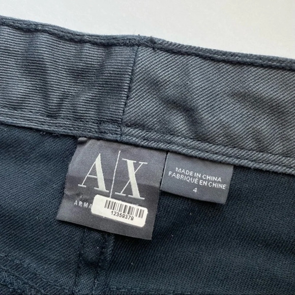 Armani Exchange • Charcoal Grey Waxed Coated Moto Skinny Pants - Picture 7 of 8